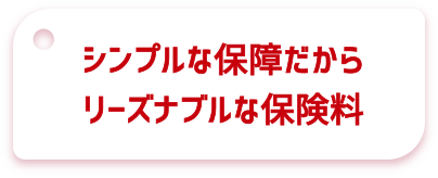 シンプルな保障だからリーズナブルな保険料